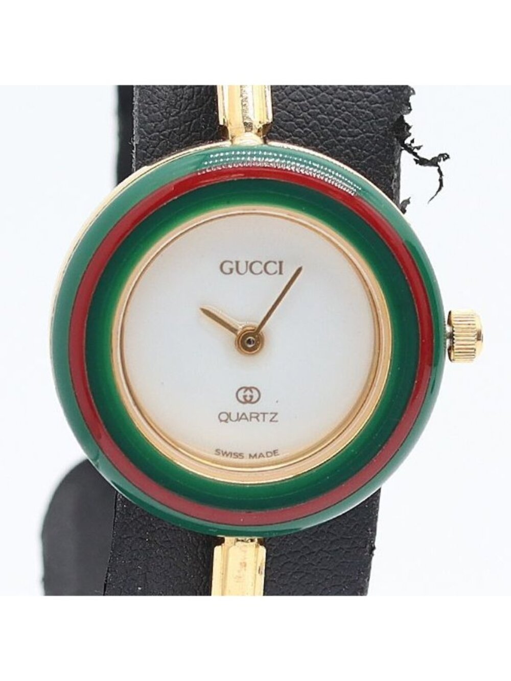 Gucci Box Change Bezel White Dial Bangle Watch